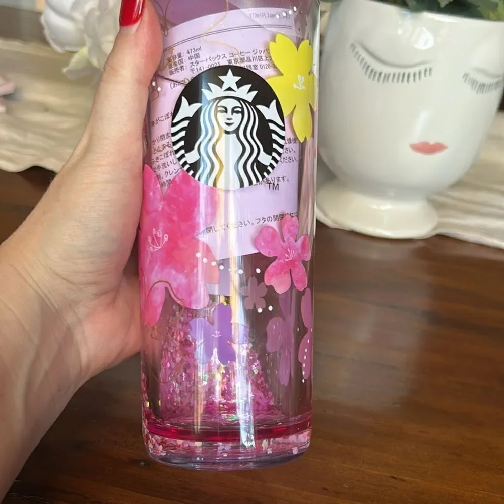 Starbucks Japan SAKURA 2024 Water in Tumbler Pink Gritter 473ml NEW